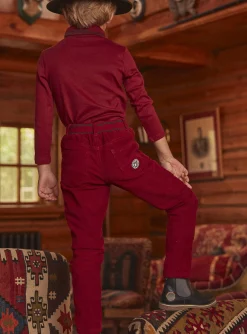 Trousers, Jeans-Sergent Major Velvet straight-leg pants in purple