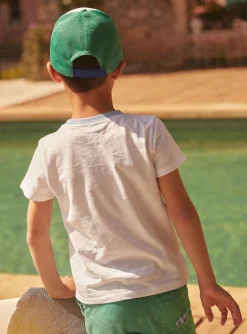 T-shirt, Polo Shirt-Sergent Major White and blue short-sleeved T-shirt