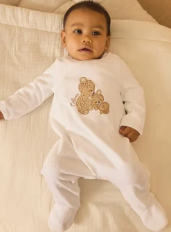 Baby Jumpsuits-Sergent Major White BABYGROW