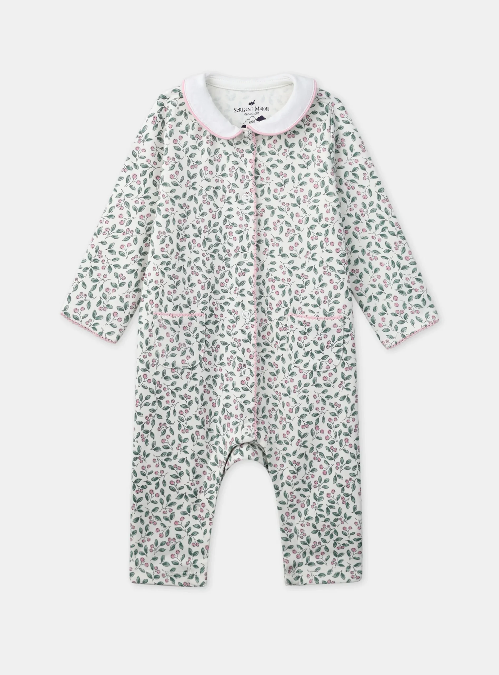 Pajamas & Rompers | Pajamas & Rompers-Sergent Major White BABYGROW