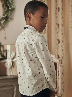 Shirt-Sergent Major White Christmas print shirt
