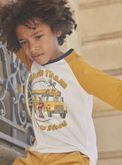 T-shirt, Polo Shirt-Sergent Major White school bus T-shirt