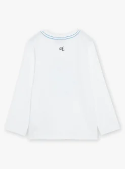 T-shirt, Polo Shirt-Sergent Major White T-shirt with basket-weave pattern in Paris