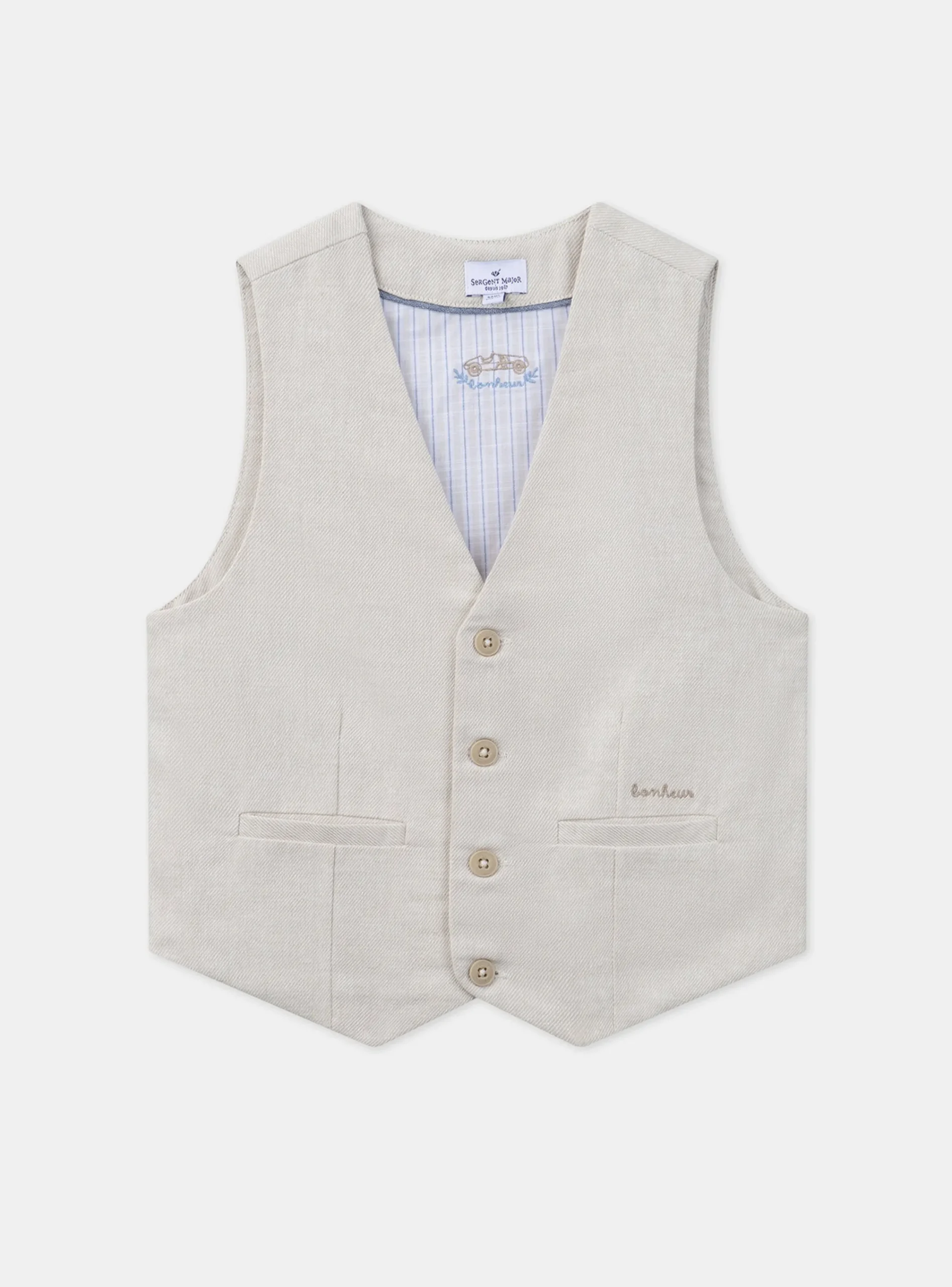 Coat, Parka, Jacket-Sergent Major White WAISTCOAT