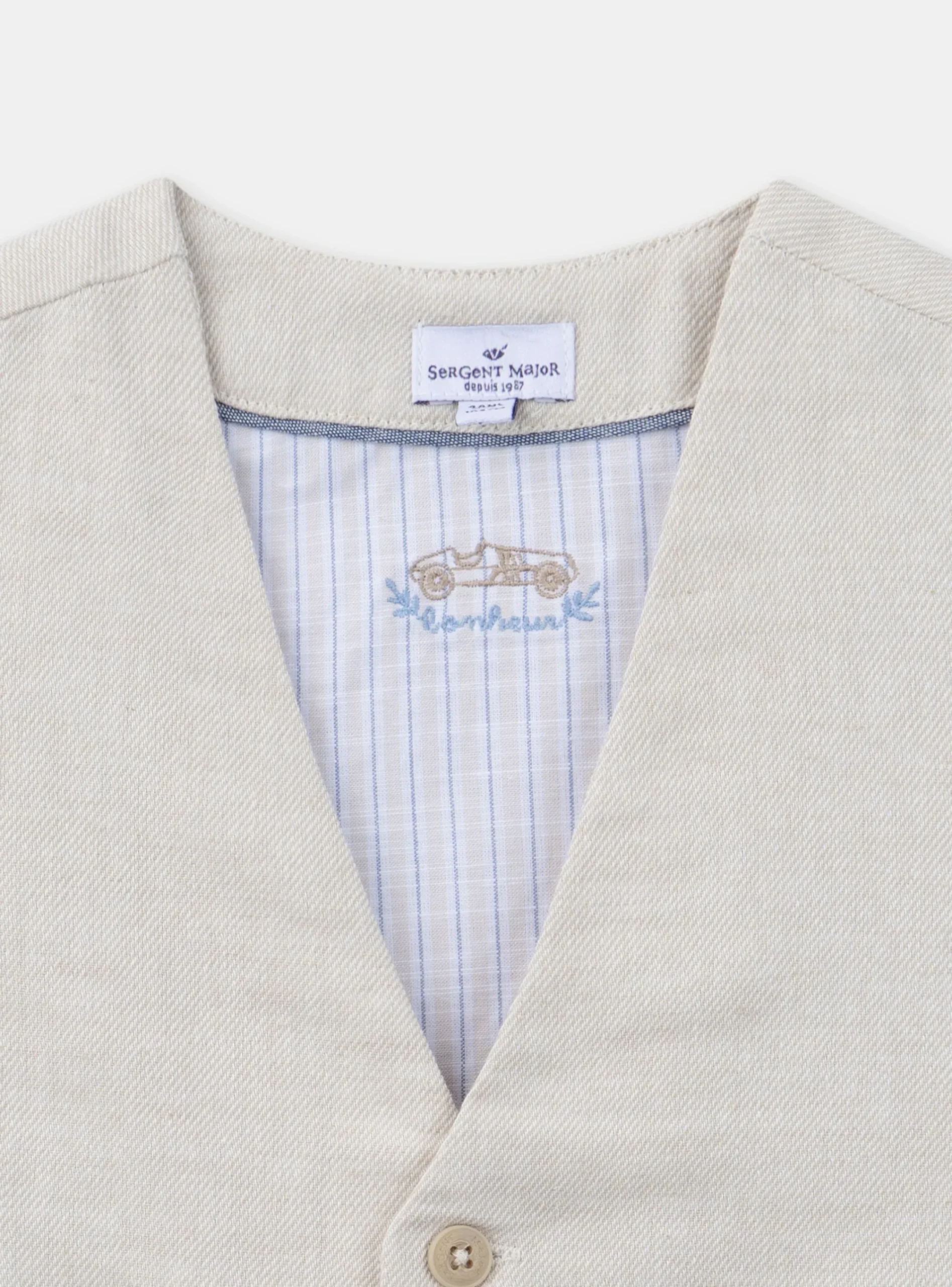Coat, Parka, Jacket-Sergent Major White WAISTCOAT