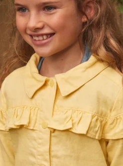 Coat, Parka, Jacket-Sergent Major Yellow jacket with a ruffle